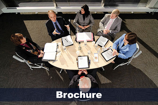 EKP students sitting at a round table. Text reads: Brochure